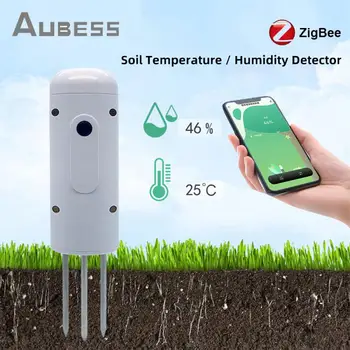 Sasha Zigbee Тестер температура и влажност на въздуха, Безжичен влага на почвата, монитор растения, водоустойчив детектор IP67 Чрез ZigBee Портал