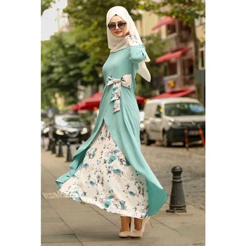 Близкоизточният Турски мюсюлмански Халат Джилбаб Абайя, Винтажное рокля с дълги ръкави и принтом, Модни дамски дрехи Abayas
