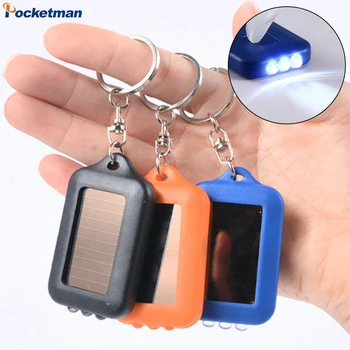 Мини-слънчев led ключодържател-фенерче, Преносим малка джобна лампа за самозащита, Мини-фенерче, Заключване за лагер чанта, ключодържател