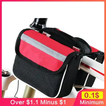 Велосипедна чанта за колоездене със Сензорен екран, Чанта за предната тръба на Велосипеда, Притежателят на Дограма, Седельная чанта, Водоустойчива Чанта за съхранение на МТБ наем път, Черен