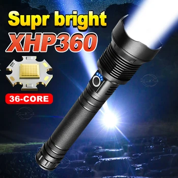 XHP360 на Най-мощните led фенерче USB Акумулаторна лампа 1500 метра Висока мощност Led светлини Армейски Тактически фенер