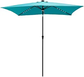 правоъгълен тенис на чадър на слънчевата енергия с размери 6,5 х 10 фута, с led подсветка и наклон
