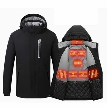 2022, Нова мъжко яке с подгряване, Яке с USB-топъл, Памучен яке, Нагревател, Топли дрехи