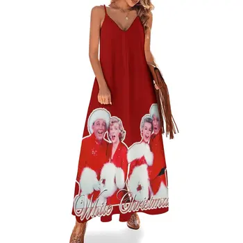 Бяла Коледа без ръкави рокля в Ретро стил от 50-те 60-те години, един Коктейл рокля от рокли, лятна рокля за жените 2023