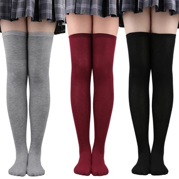 Дамски чорапи, Нови Секси Дълги чорапи, в черно-бяла ивица, Дамски чорапи над коляното, топли чорапогащи за момичета